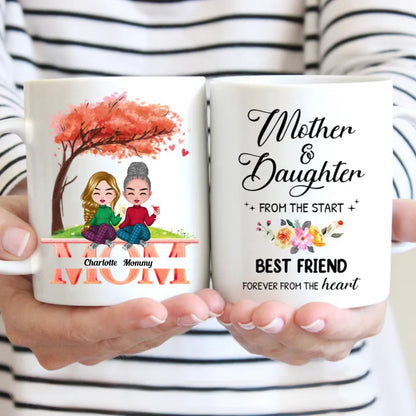 Family - Mother And Daughters From The Start, Best Friend Forever From The Heart - Personalized Mug (NM) - Makezbright Gifts