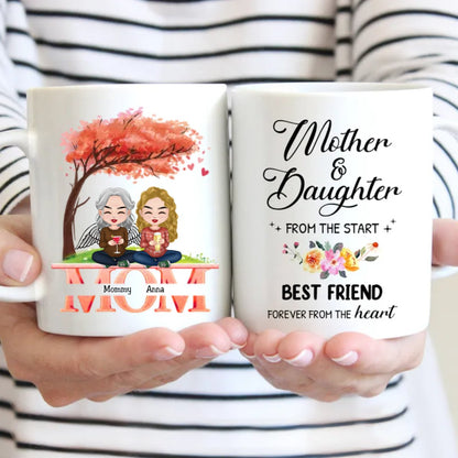 Family - Mother And Daughters From The Start, Best Friend Forever From The Heart - Personalized Mug (Ver. 2) - Makezbright Gifts