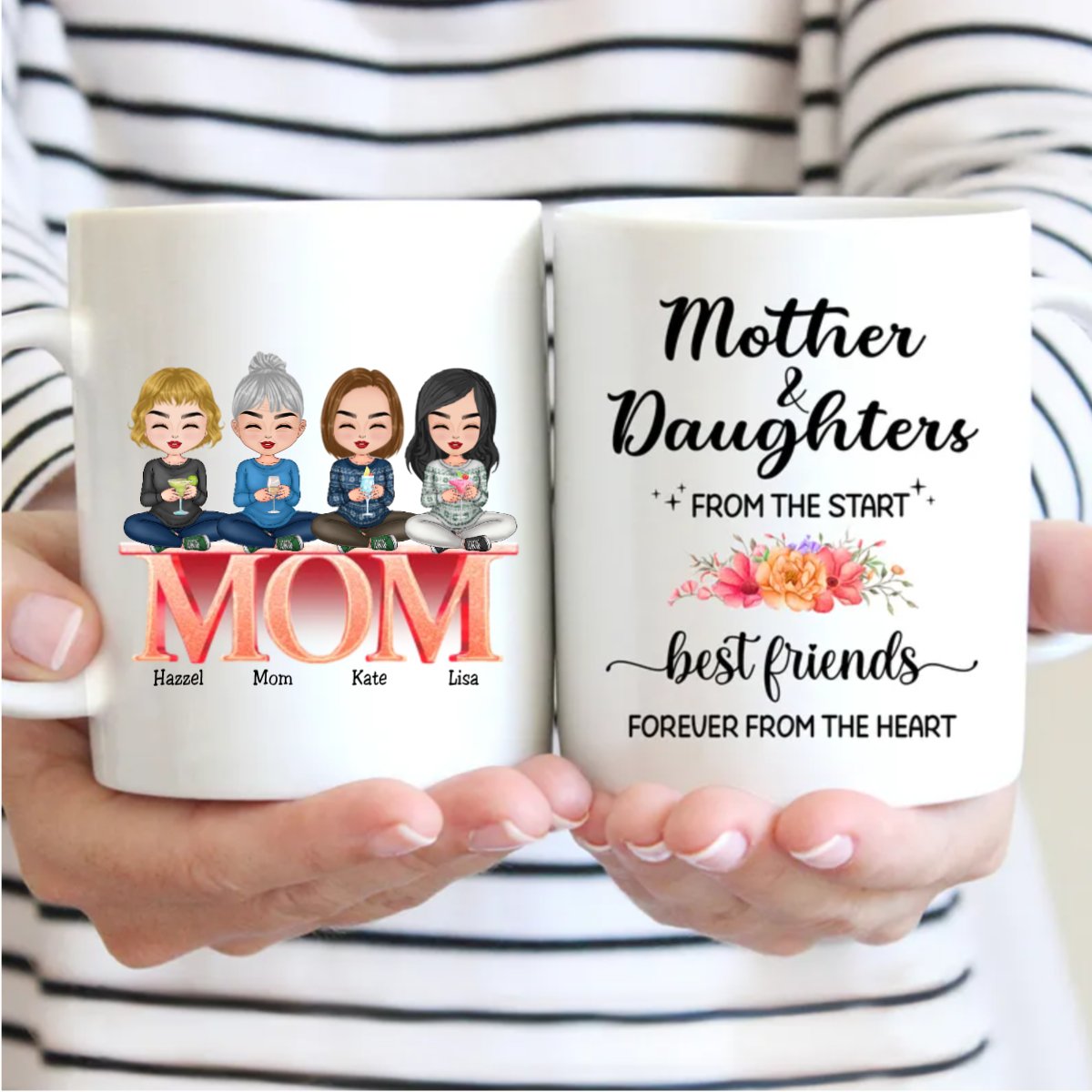 Family - Mother And Daughters From The Start, Best Friends From The Heart - Personalized Mug (AA) - Makezbright Gifts