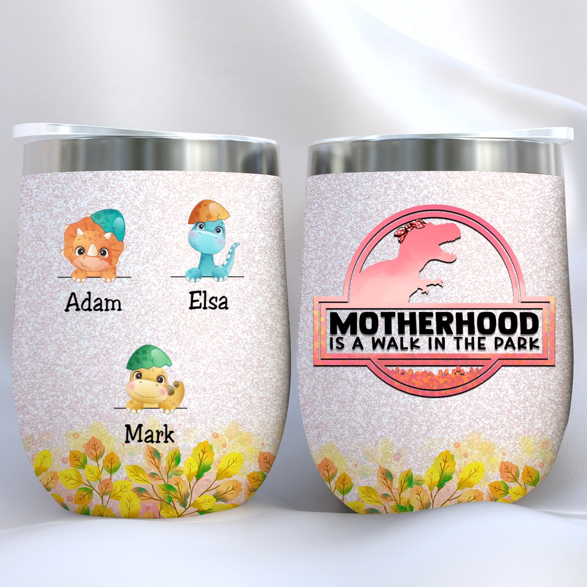 Family - Mother is Walking - Personalized Wine Tumbler - Makezbright Gifts