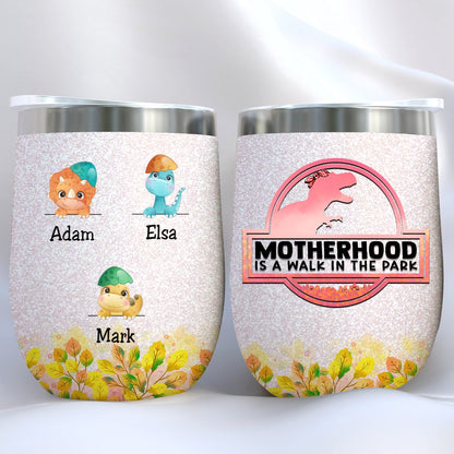 Family - Mother is Walking - Personalized Wine Tumbler - Makezbright Gifts