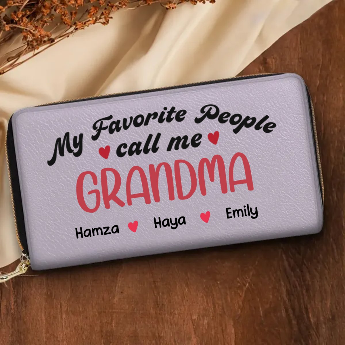 Family - My Favourite People Call Me Grandma - Personalized Horse Clutch Purse - Makezbright Gifts