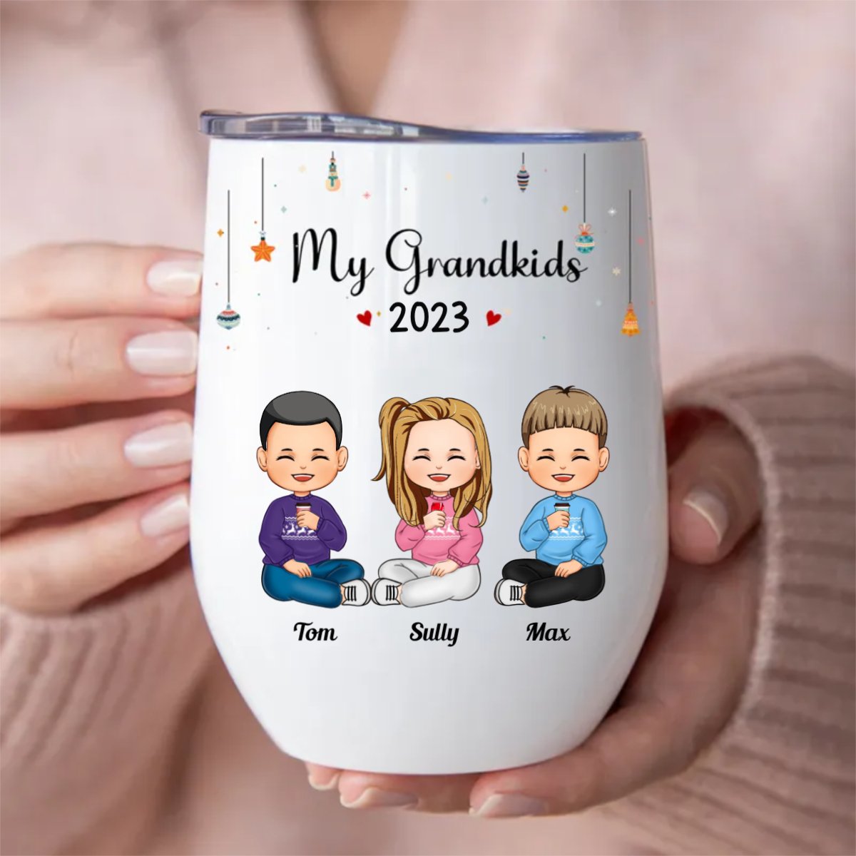 Family - My Grandkids - Personalized Wine Tumbler - Makezbright Gifts