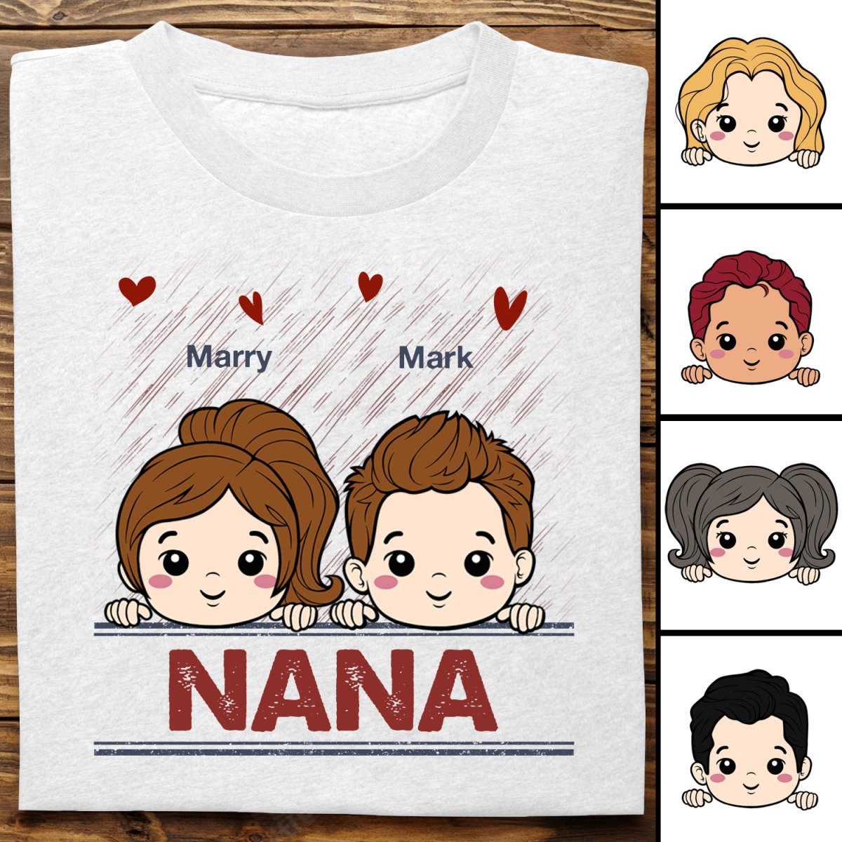 Family - Nana Papa Mommy Daddy - Personalized Unisex T - shirt, Hoodie, Sweatshirt (VT) - Makezbright Gifts