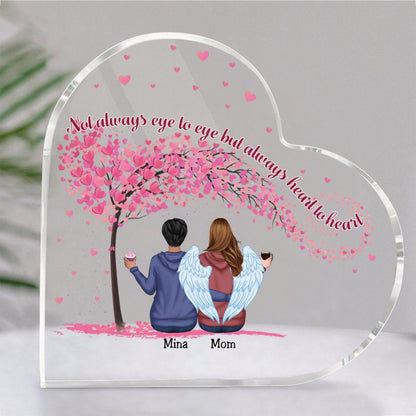 Family - Not Always Eye To Eye But Always Heart To Heart - Personalized Acrylic Plaque (LH) - Makezbright Gifts