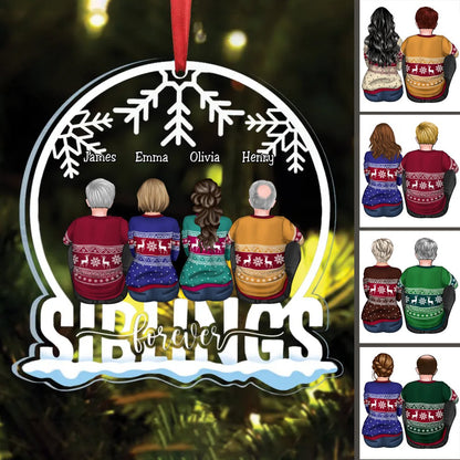 Family - Siblings Forever - Personalized Ornament - Makezbright Gifts