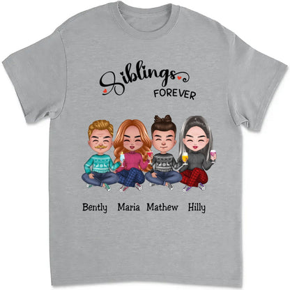 Family - Siblings Forever - Personalized T - Shirt (TB) - Makezbright Gifts