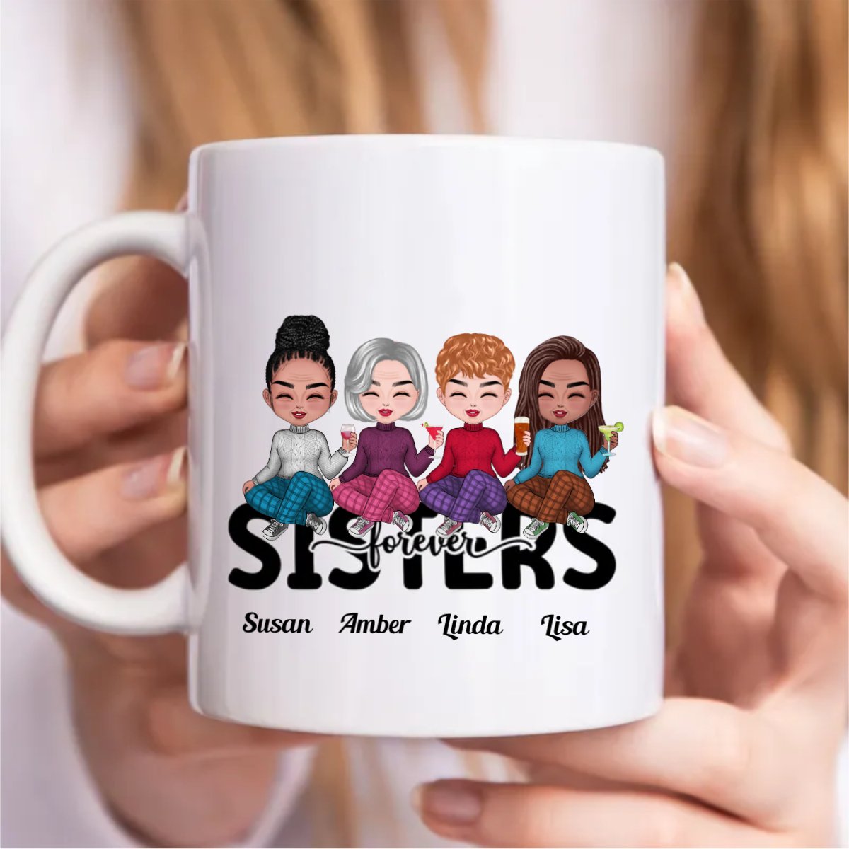 Family - Sisters Forever V2 - Personalized Mug - Makezbright Gifts