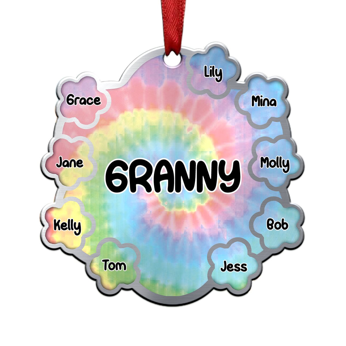 Family - Snail Colorful Grandma Grandkids - Personalized Ornament - Makezbright Gifts