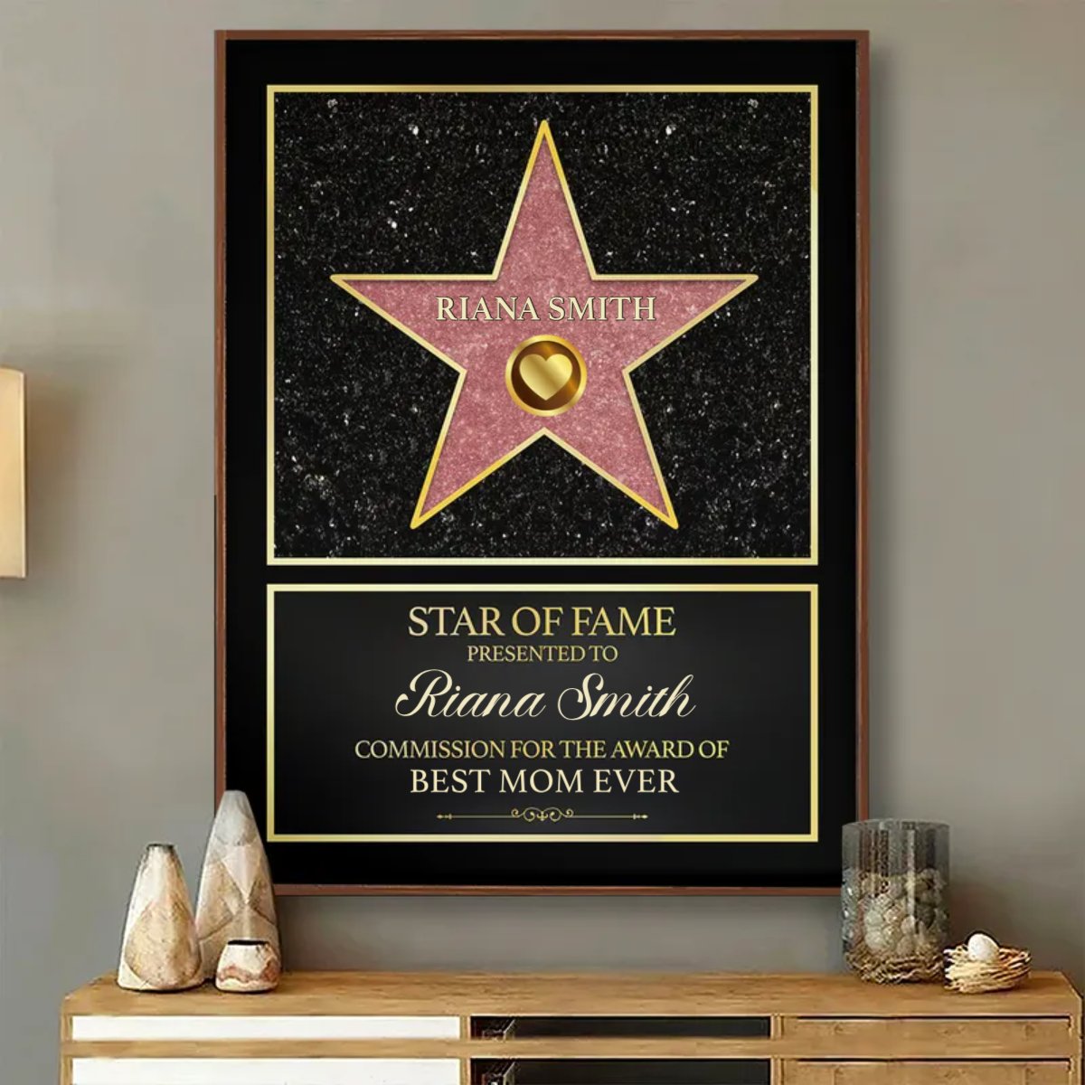 Family - Star Of Fame, Best Mom, Best Dad Of The Year - Personalized Poster - Makezbright Gifts