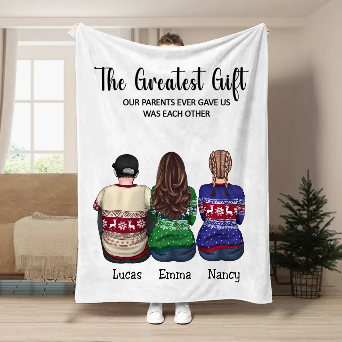 Family - The Greatest Gift Our Parents Gave Us Was Each Other - Personalized Blanket TC - Makezbright Gifts