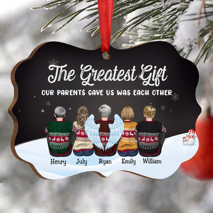 Family - The Greatest Gift Our Parents Gave Us Was Each Other - Personalized Christmas Ornament (Ver 3) - Makezbright Gifts