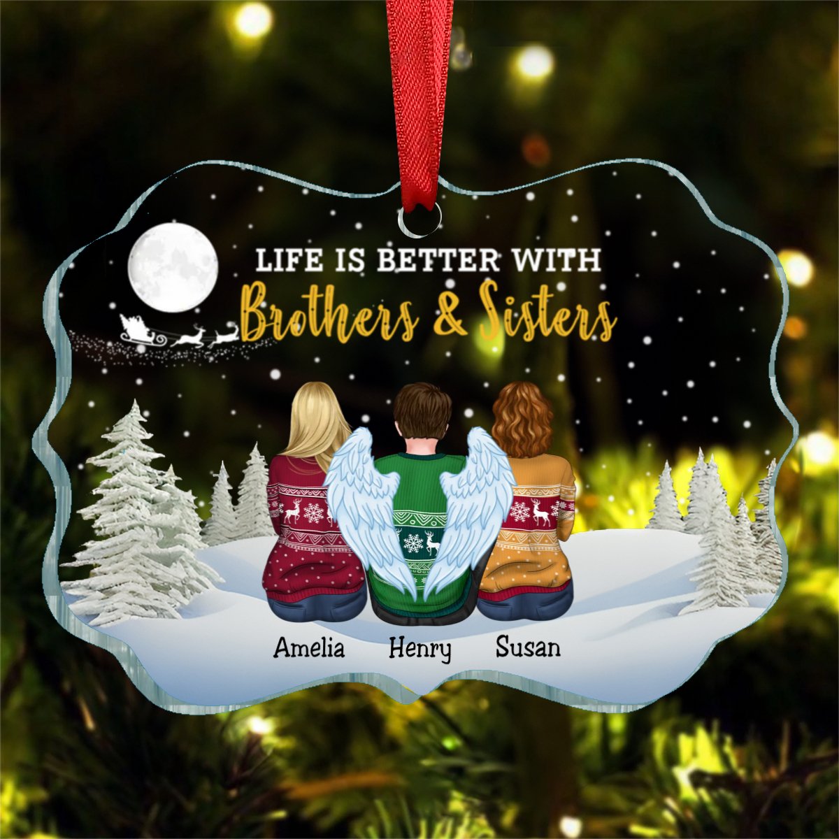 Family - The Greatest Gift Our Parents Gave Us Was Each Other - Personalized Transparent Ornament - Makezbright Gifts