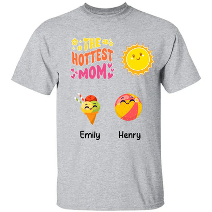 Family - The Hottest Mom Summer Vibe Groovy - Personalized Unisex T - shirt, Hoodie, Sweatshirt - Makezbright Gifts