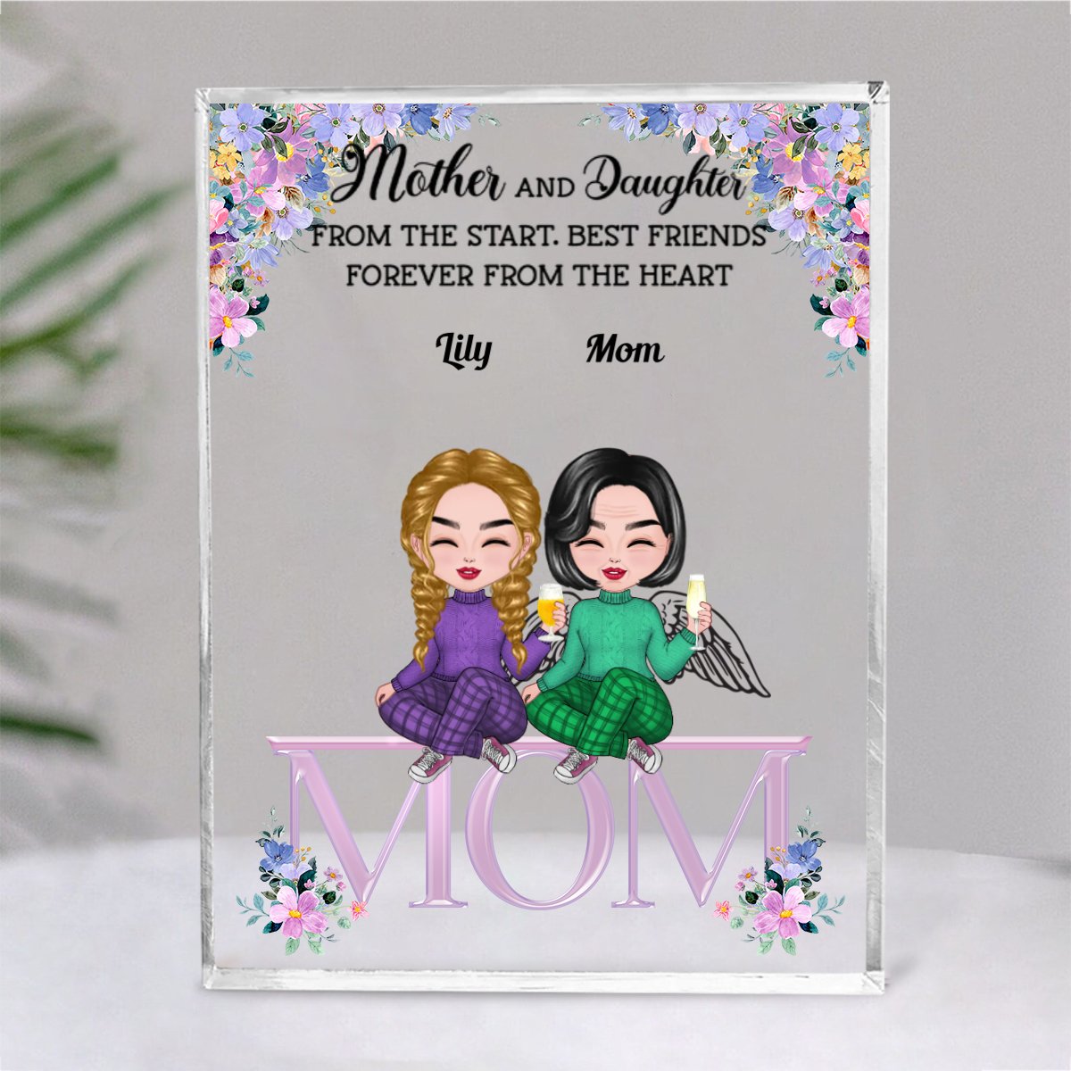 Family - The Love Between A Mother And Children Is Forever - Personalized Acrylic Plaque (NM) - Makezbright Gifts