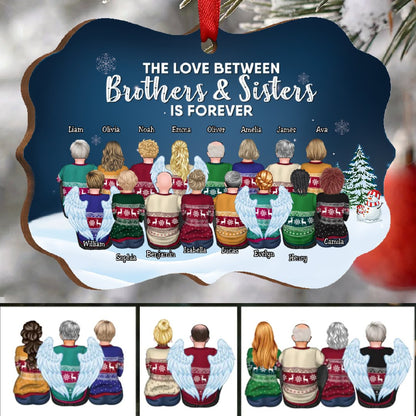 Family - The Love Between Brothers & Sisters Is Forever - Personalized Christmas Ornament - Makezbright Gifts