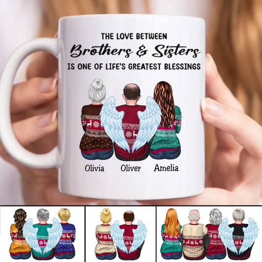 Family - The Love Between Brothers & Sisters Is One Of Life's Greatest Blessings - Personalized Mug - Makezbright Gifts