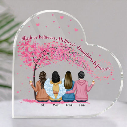 Family - The Love Between Mother & Daughters Is Forever - Personalized Acrylic Plaque (LH) - Makezbright Gifts