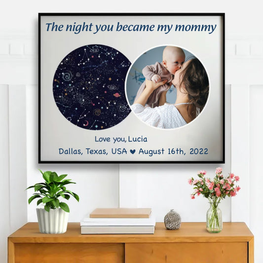 Family - The Night You Became My Mommy - Personalized Poster - Makezbright Gifts