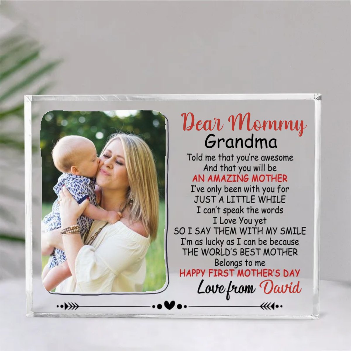 Family - The World's Best Mother - Personalized Acrylic Plaque - Makezbright Gifts