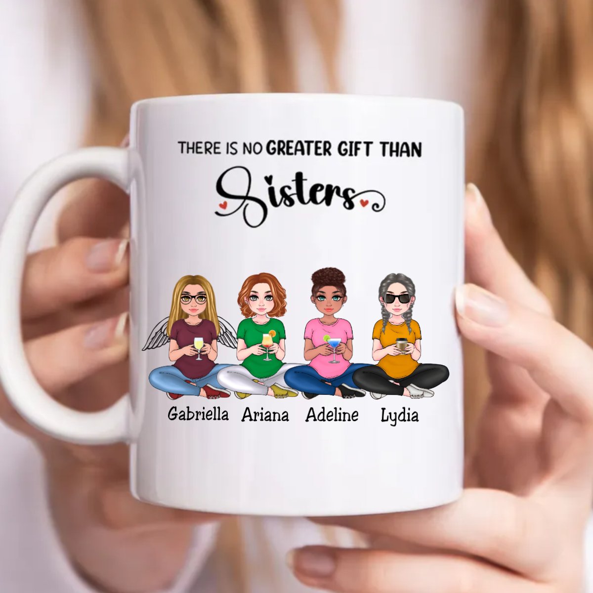 Family - There Is No Greater Gift Than Sisters - Personalized Mug (NM) - Makezbright Gifts