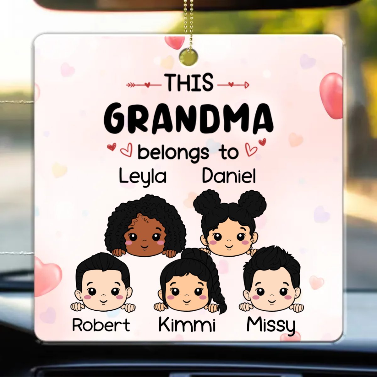 Family - This Grandma Belongs To - Personalized Acrylic Keychain - Personalized Acrylic Car Hanger - Makezbright Gifts