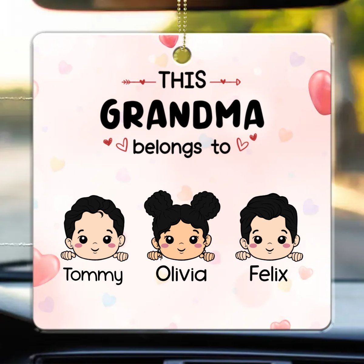 Family - This Grandma Belongs To - Personalized Acrylic Keychain - Personalized Acrylic Car Hanger - Makezbright Gifts