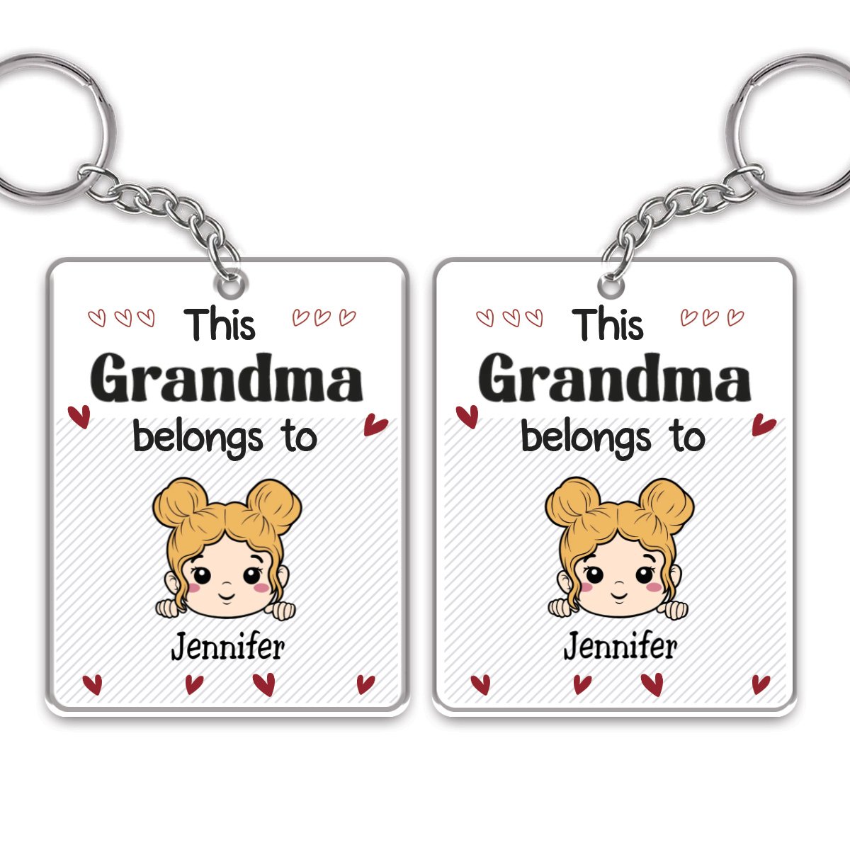 Family - This Grandma Belongs To - Personalized Acrylic Keychain (VT) - Makezbright Gifts