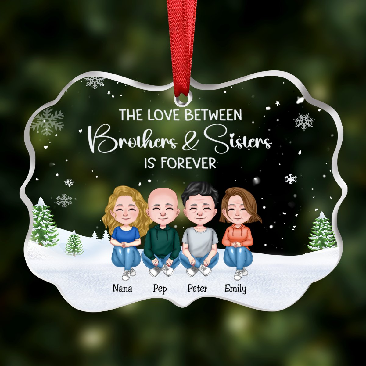 Family - This is Us, A Little Bit Of Crazy, A Little Bit Loud And A Whole Lot Of Love - Personalized Transparent Ornament (Ver. 2) - Makezbright Gifts