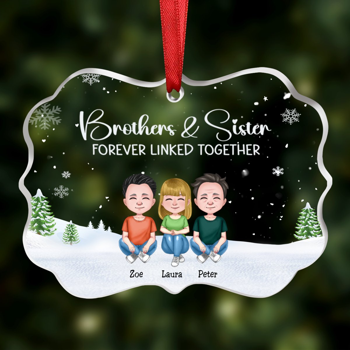 Family - This is Us, A Little Bit Of Crazy, A Little Bit Loud And A Whole Lot Of Love - Personalized Transparent Ornament (Ver. 2) - Makezbright Gifts