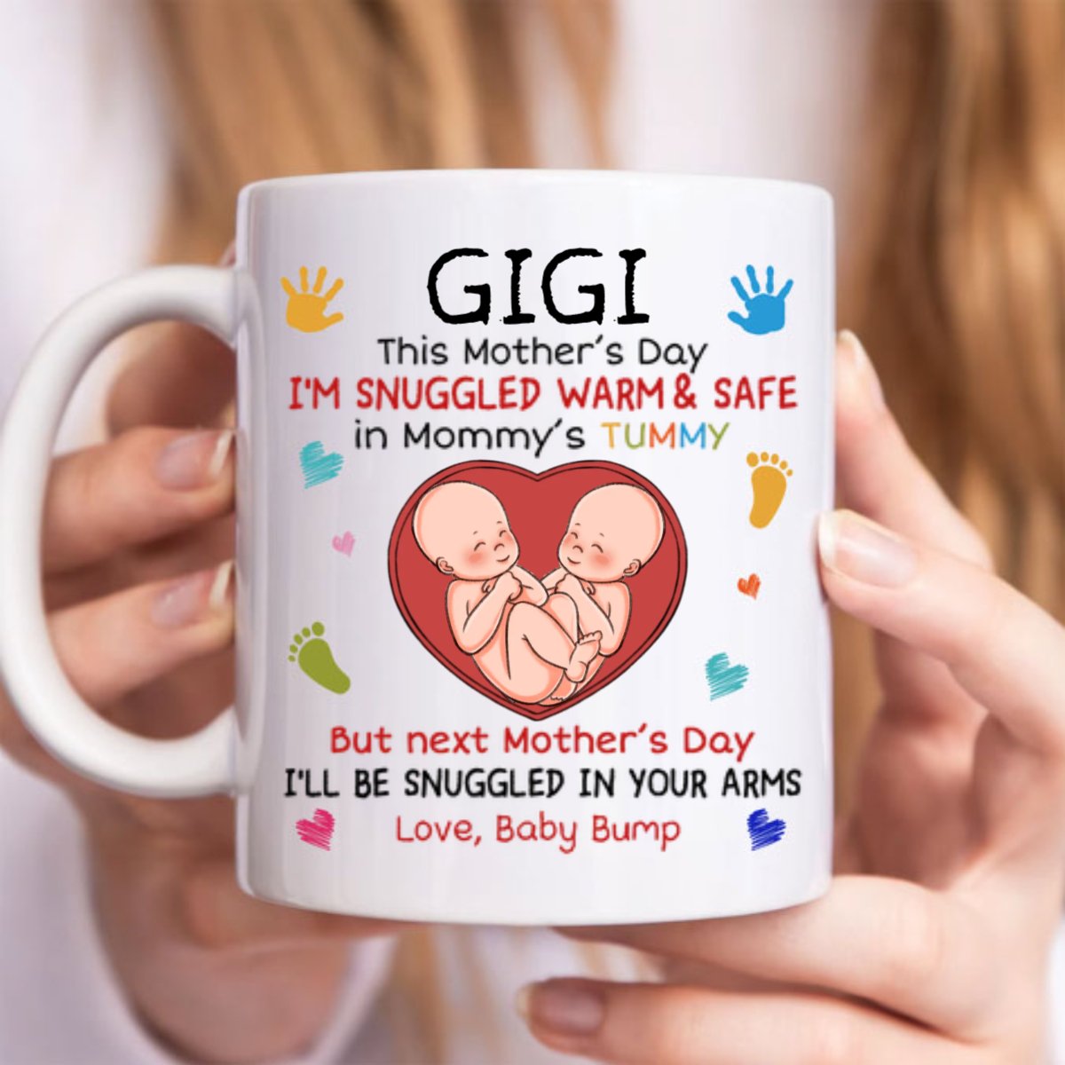 Family - This Mother's Day I'm Snuggled Warm & Safe ... - Personalized Mug - Makezbright Gifts