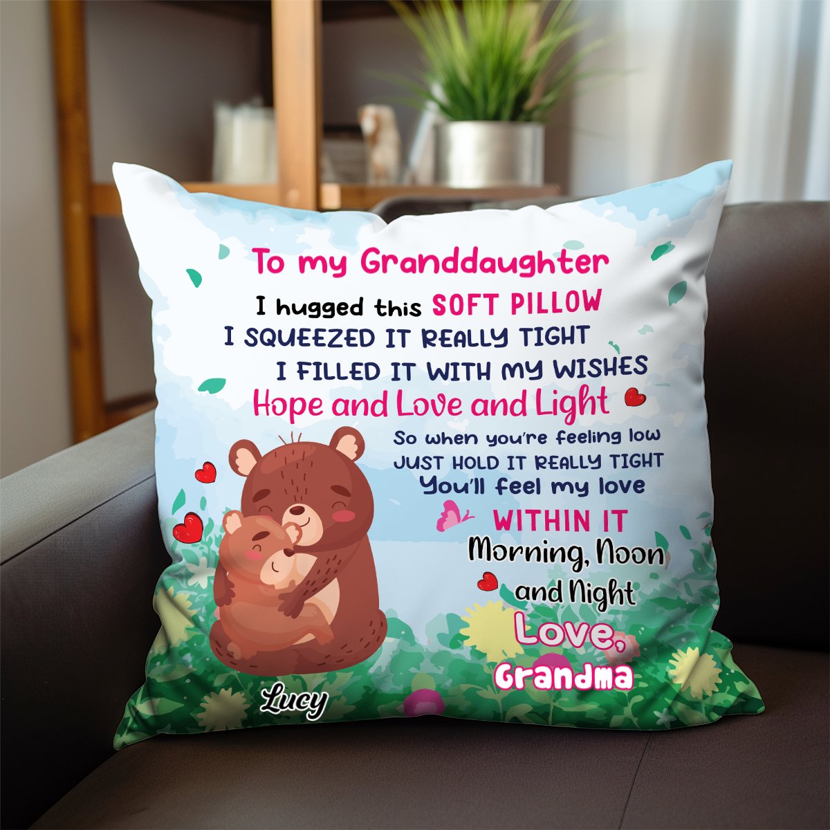 Family - To Daughter Granddaughter Son Grandson I Hugged Hug This Pillow - Personalized Pillow - Makezbright Gifts