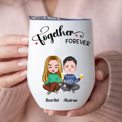 Family - Together Forever - Personalized Wine Tumbler - Makezbright Gifts