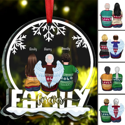 Family - We Are Family Forever - Personalized Christmas Transparent Ornament - Makezbright Gifts