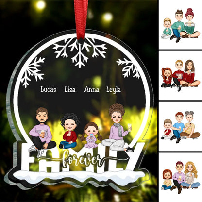 Family - We Are Family Forever - Personalized Christmas Transparent Ornament TC - Makezbright Gifts