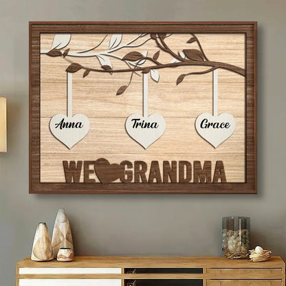 Family – We Love You Grandma - Personalized Poster - Makezbright Gifts