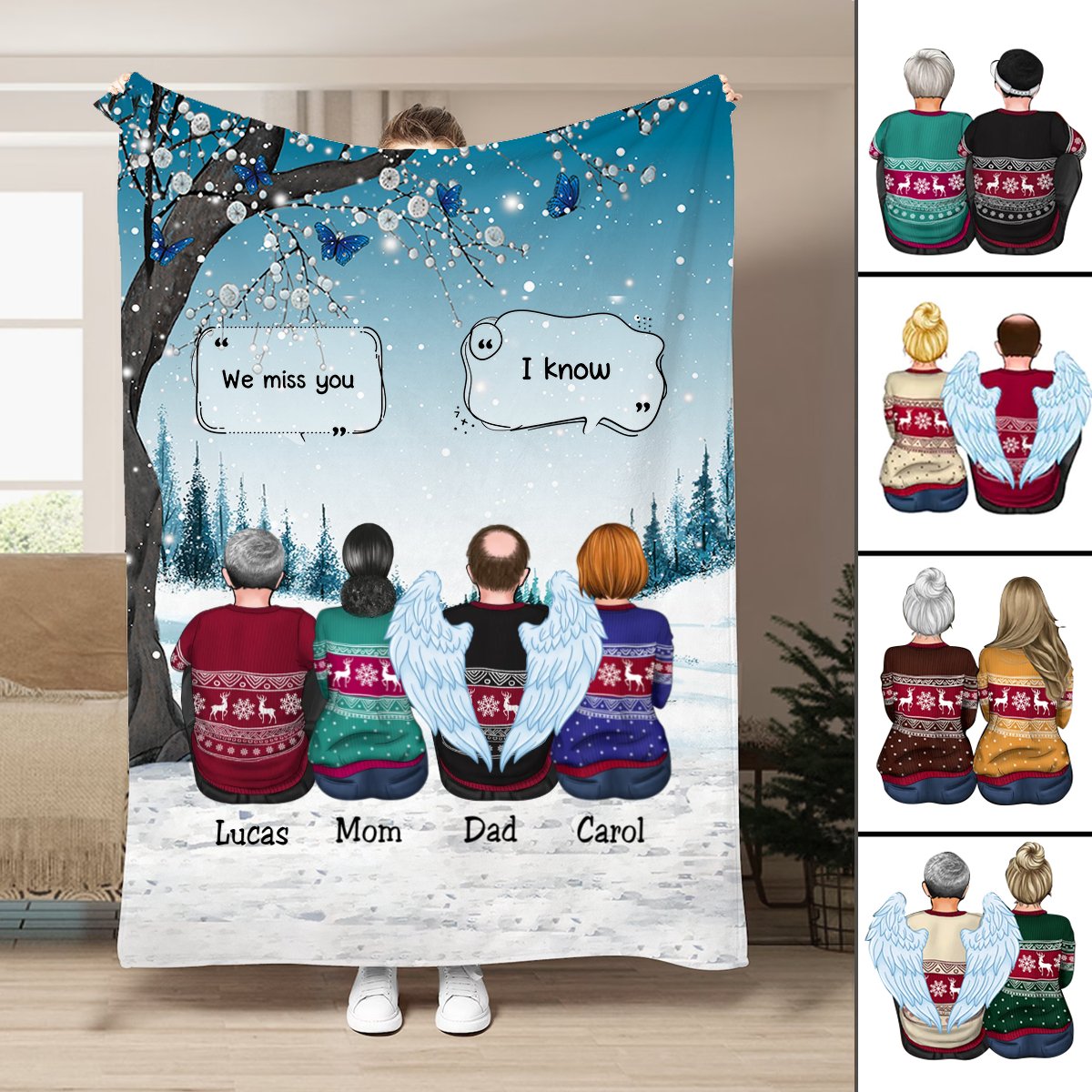 Family - We Miss You - Personalized Blanket - Makezbright Gifts