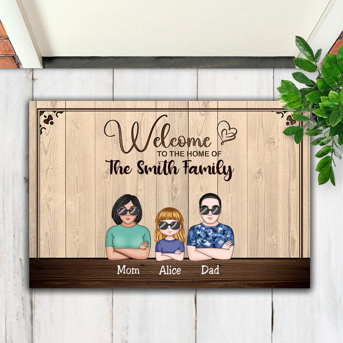 Family - Welcome To Our Home - Personalized Doormat - Makezbright Gifts