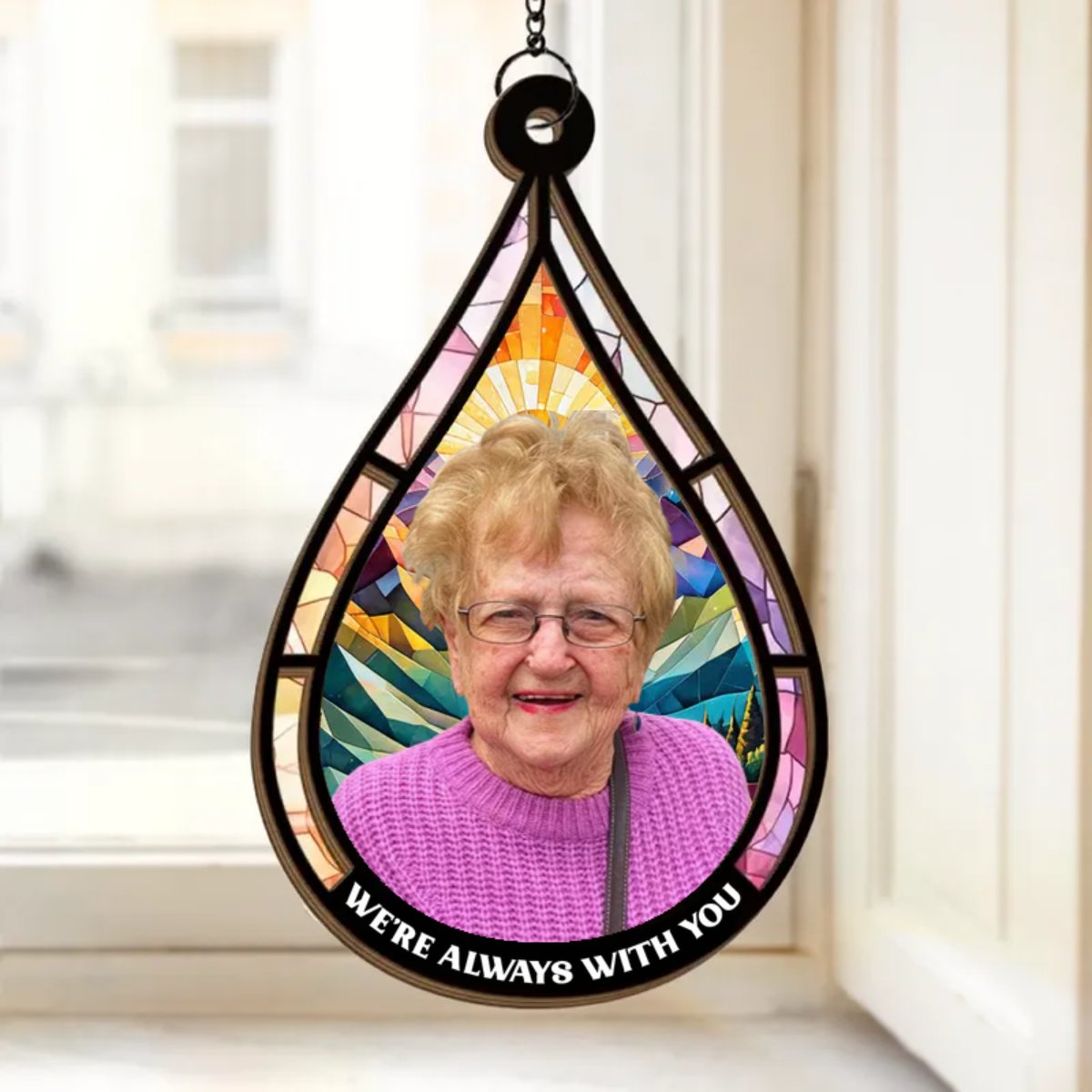 Family - We're Always With You - Personalized Window Hanging Suncatcher - Makezbright Gifts