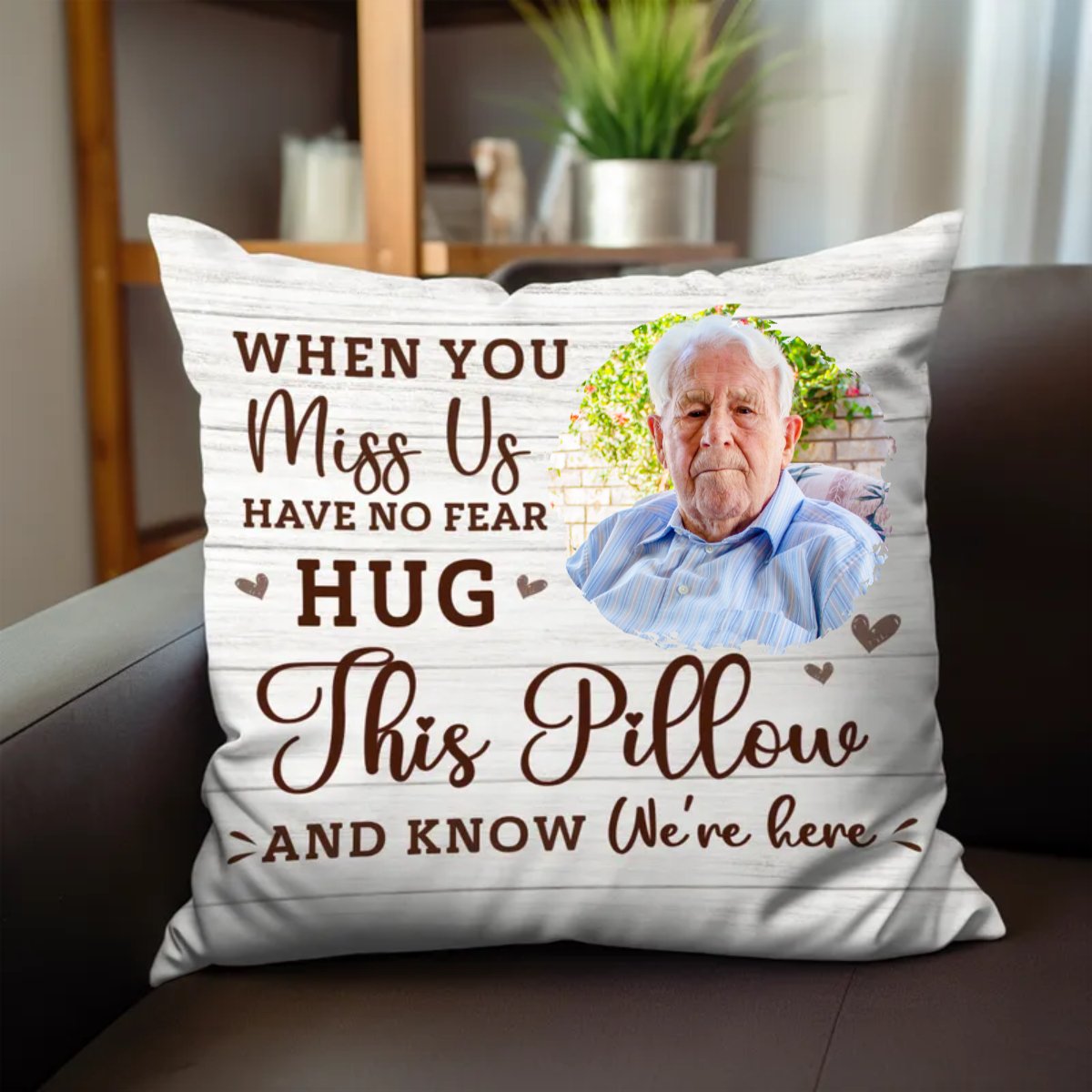 Family - When You Miss Me Hug This Pillow - Personalized Pillow - Makezbright Gifts