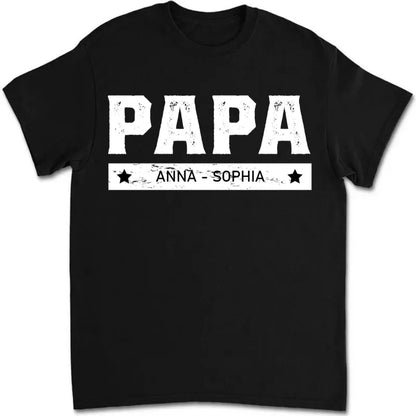 Family - With Kids Names Custom Papa - Personalized Unisex T - shirt - Makezbright Gifts