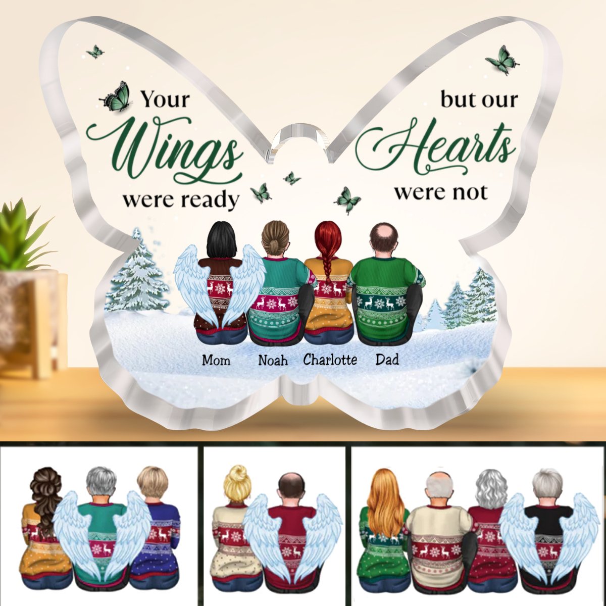 Family - Your Wings Were Ready But Our Hearts Were Not - Personalized Acrylic Plaque (NM) - Makezbright Gifts