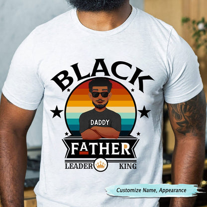 Father - Black Father Leader King - Personalized Unisex T - shirt, Hoodie, Sweatshirt - Makezbright Gifts