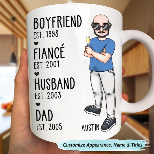 Father - Boyfriend Fiance Husband Dad - Personalized Mug - Personalized Mug - Makezbright Gifts