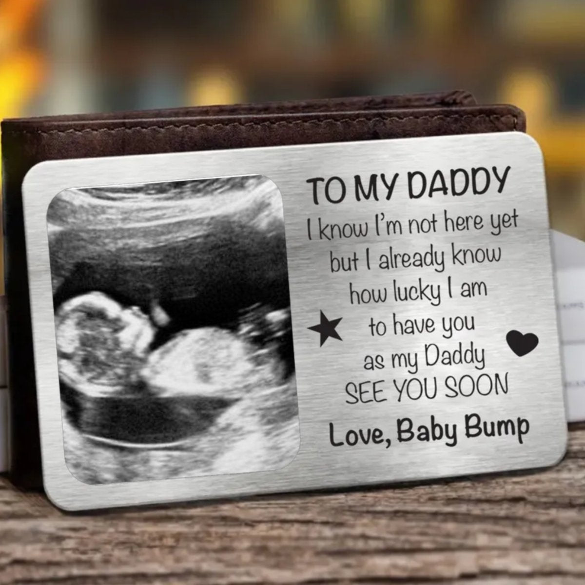 Father - Custom Photo First Time Dad, Bring Along - Personalized Photo Aluminum Wallet Card (TB) - Makezbright Gifts