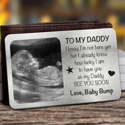 Father - Custom Photo First Time Dad, Bring Along - Personalized Photo Aluminum Wallet Card (TB) - Makezbright Gifts