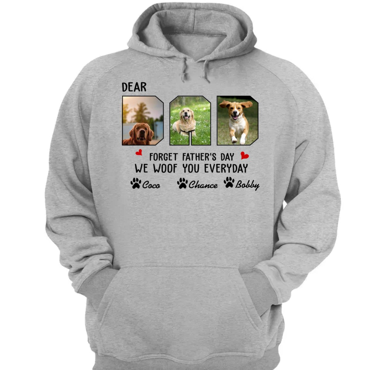 Father - Custom Photo Forget Father‘s Day We Woof You Everyday - Personalized Unisex T - Shirt, Hoodie - Makezbright Gifts