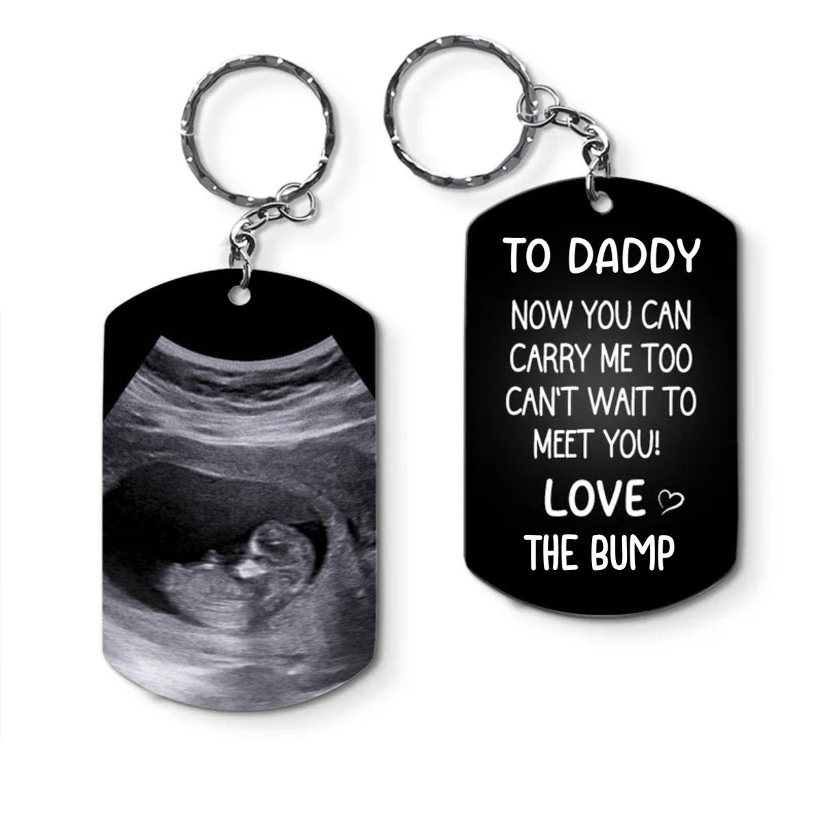 Father - Custom Photo To Daddy Now You Can Carry Me Too - Personalized Keychain - Makezbright Gifts