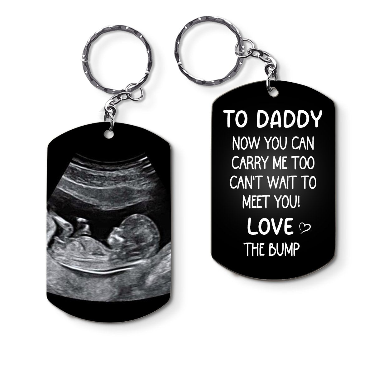 Father - Custom Photo To Daddy Now You Can Carry Me Too - Personalized Keychain - Makezbright Gifts