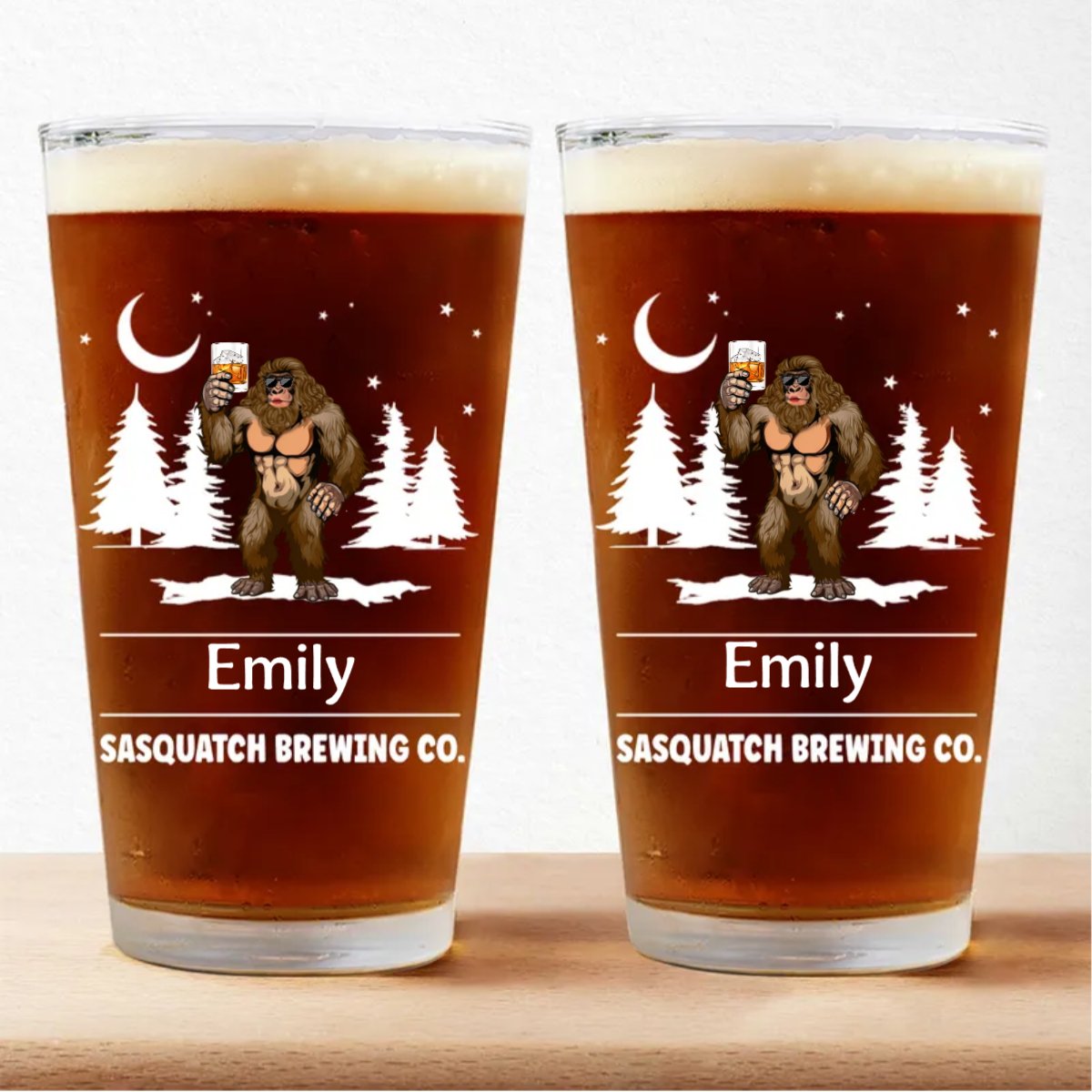 Father - Sasquatch Brewing Co. - Personalized Beer Glass (TB) - Makezbright Gifts